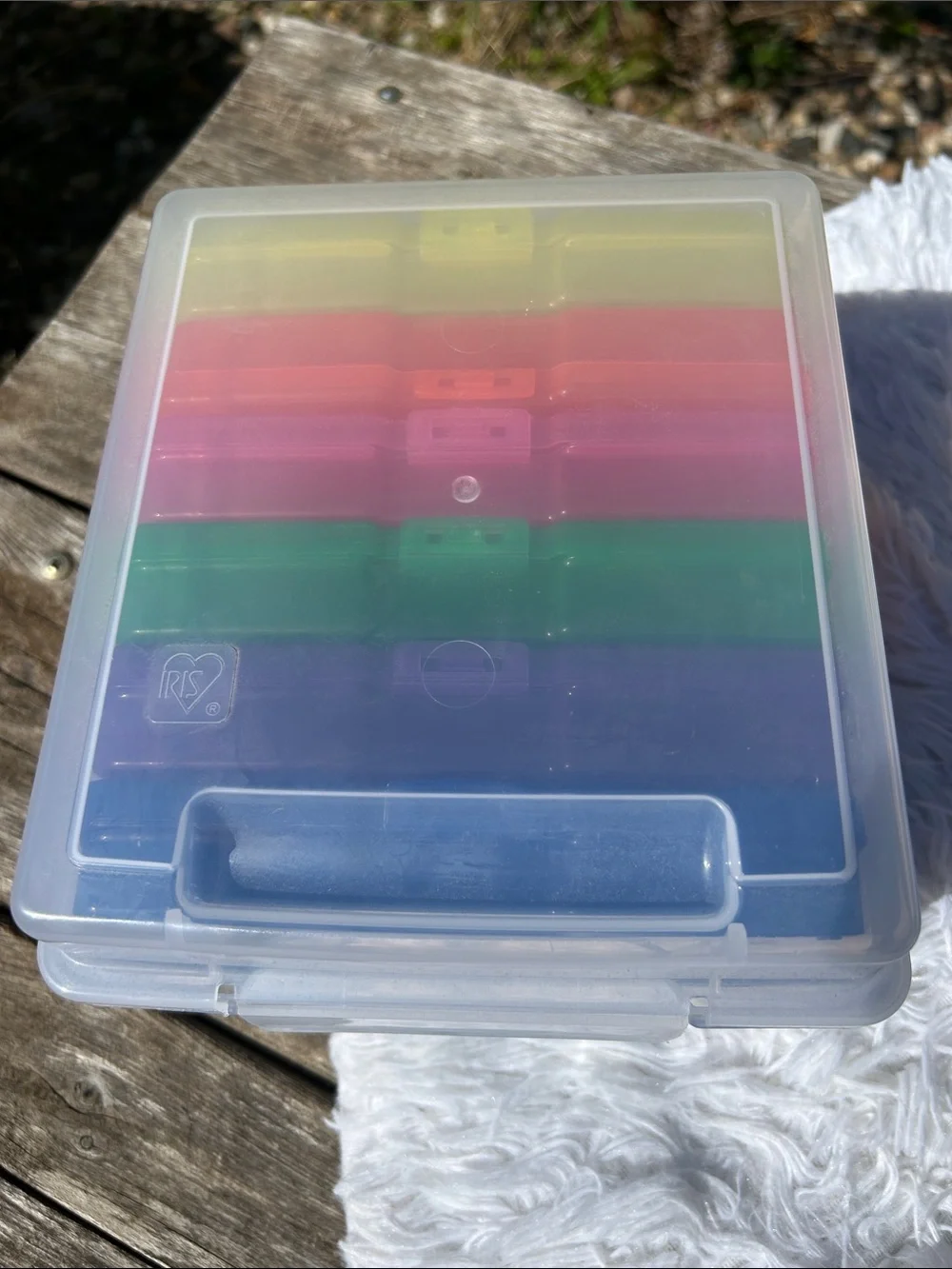 IRIS 4 x 6 Inch Photo Storage Box with 6 Colored Inner Cases (7 Pieces)